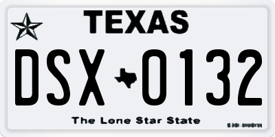 TX license plate DSX0132