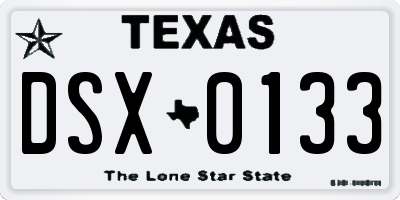 TX license plate DSX0133