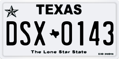 TX license plate DSX0143