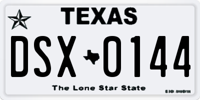 TX license plate DSX0144
