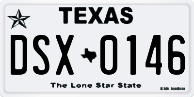 TX license plate DSX0146