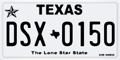 TX license plate DSX0150