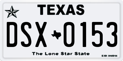 TX license plate DSX0153