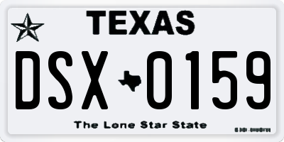 TX license plate DSX0159