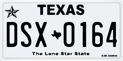 TX license plate DSX0164
