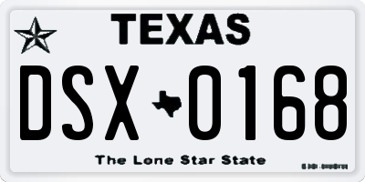 TX license plate DSX0168
