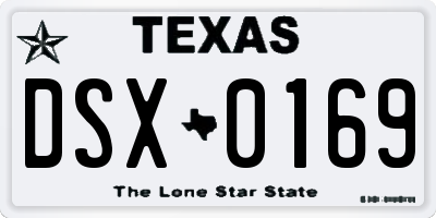 TX license plate DSX0169