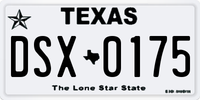 TX license plate DSX0175