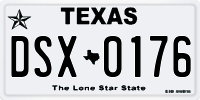 TX license plate DSX0176