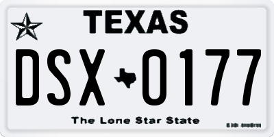 TX license plate DSX0177