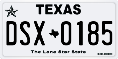 TX license plate DSX0185