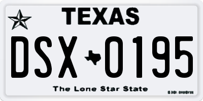 TX license plate DSX0195
