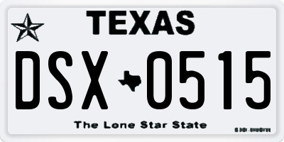 TX license plate DSX0515