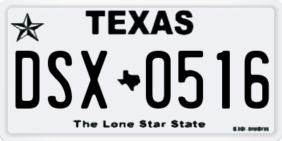 TX license plate DSX0516
