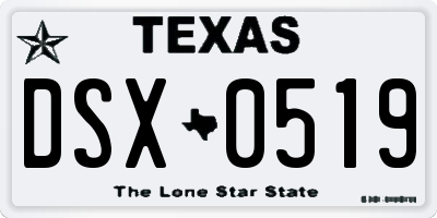 TX license plate DSX0519