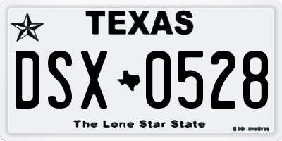 TX license plate DSX0528