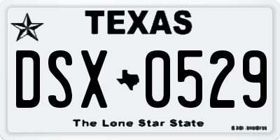 TX license plate DSX0529