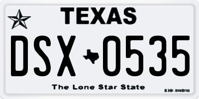 TX license plate DSX0535