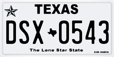 TX license plate DSX0543