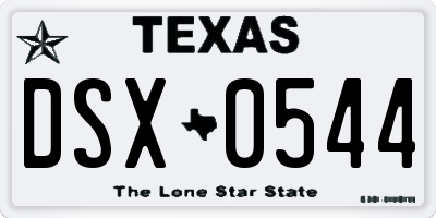 TX license plate DSX0544
