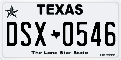 TX license plate DSX0546