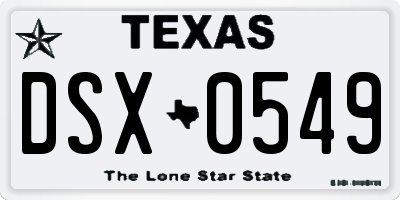 TX license plate DSX0549