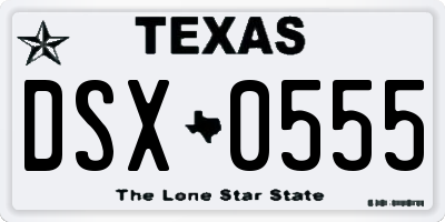 TX license plate DSX0555