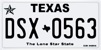 TX license plate DSX0563