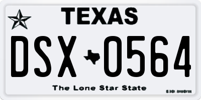 TX license plate DSX0564