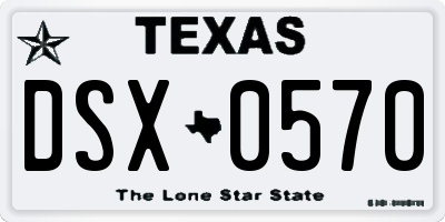 TX license plate DSX0570