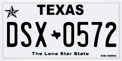 TX license plate DSX0572
