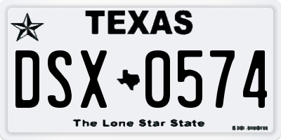 TX license plate DSX0574