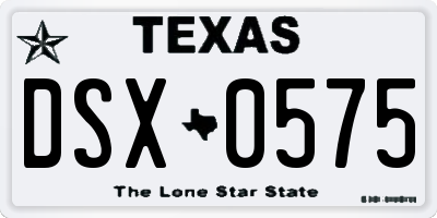 TX license plate DSX0575