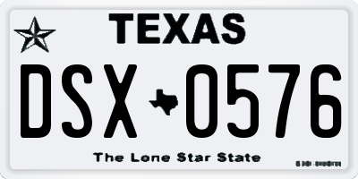 TX license plate DSX0576