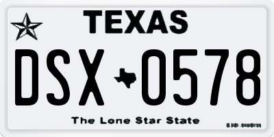 TX license plate DSX0578