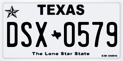 TX license plate DSX0579
