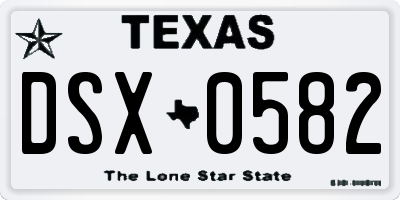 TX license plate DSX0582