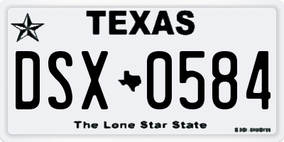 TX license plate DSX0584