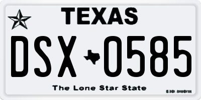 TX license plate DSX0585