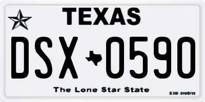 TX license plate DSX0590