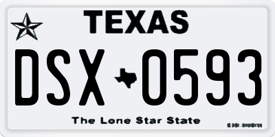 TX license plate DSX0593