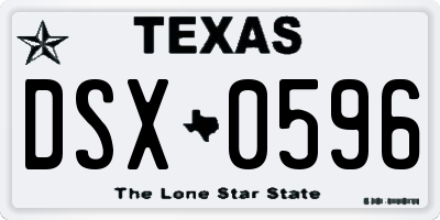 TX license plate DSX0596