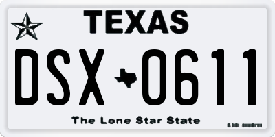 TX license plate DSX0611