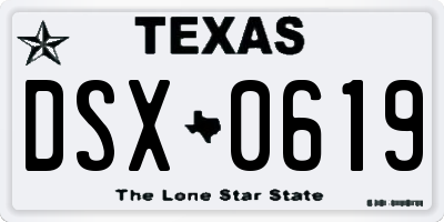 TX license plate DSX0619