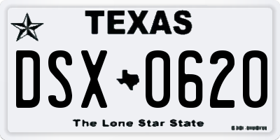 TX license plate DSX0620