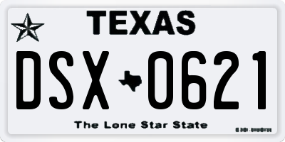 TX license plate DSX0621