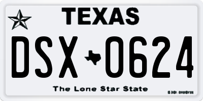 TX license plate DSX0624