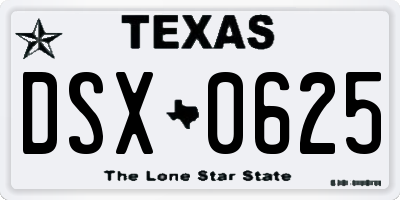 TX license plate DSX0625