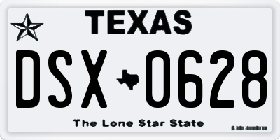 TX license plate DSX0628