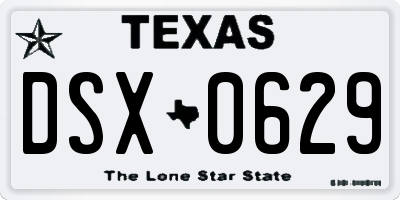 TX license plate DSX0629